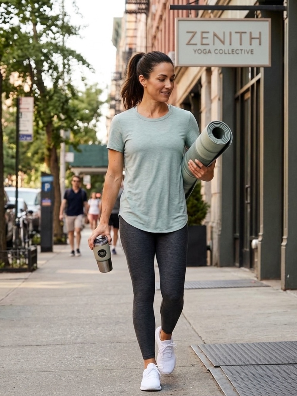 ✨ Beyond Yoga Featherweight Spacedye Tee - sage green - Sz. MD